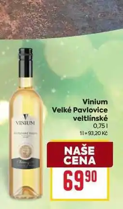 Billa Vinium Velké Pavlovice veltlínské 0,75l nabídka