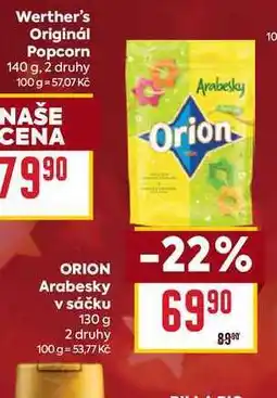 Billa ORION Arabesky v sáčku 130 g nabídka