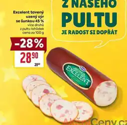 Billa Excelent tavený uzený sýr se šunkou 45% 100g nabídka
