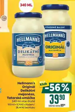 Billa Hellmann's Originál Delikátní majonéza, Tatarská omáčka 340 ml nabídka