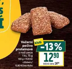 Billa Večerní pečivo proteinové z naší pece 1 ks, 75 g nabídka