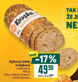 Billa Dýňový chléb kváskový z naší pece 400 g nabídka