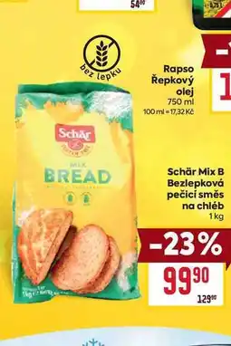 Billa Schär Mix B Bezlepková pečicí směs na chléb 1kg nabídka