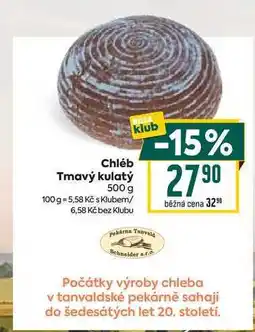 Billa Chléb Tmavý kulatý 500 g nabídka