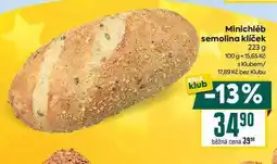 Billa Minichléb semolina klíček 223 g nabídka