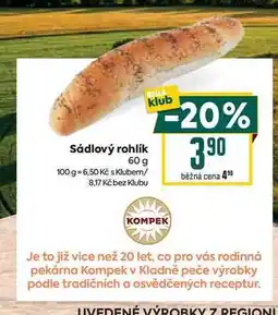 Billa Sádlový rohlík 60g nabídka