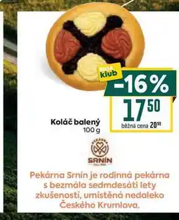 Billa Koláč balený 100g nabídka