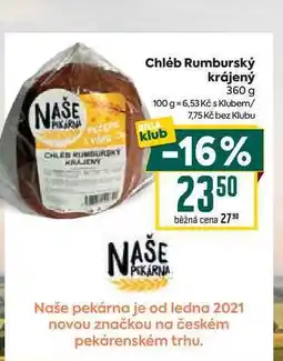 Billa Chléb Rumburský krájený 360 g nabídka
