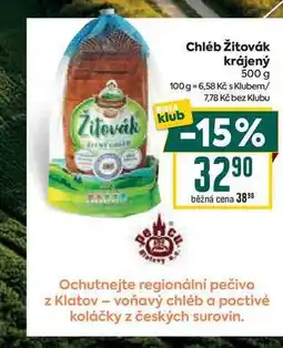 Billa Chléb Žitovák krájený 500 g nabídka