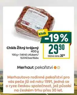 Billa Chléb Žitný krájený 400 g nabídka