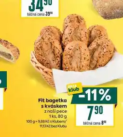 Billa Fit bagetka s kváskem z naší pece 1ks, 80 g nabídka