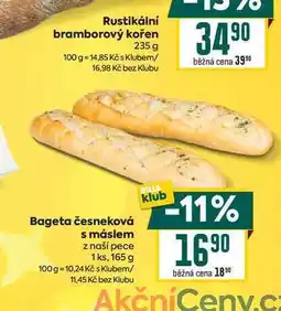 Billa Bageta česneková s máslem z naší pece 1ks, 165 g nabídka