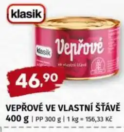 Terno Klasik vepřové ve vlastní šťávě nabídka