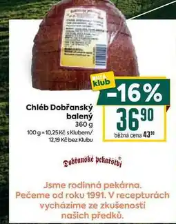 Billa Chléb Dobřanský balený 360 g nabídka