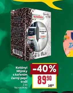 Billa Mlýnky s kořením černý pepř a sůl 2 ks nabídka