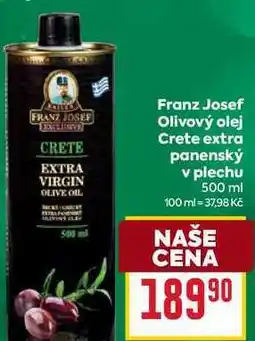 Billa Franz Josef Olivový olej Crete extra panenský v plechu 500 ml nabídka