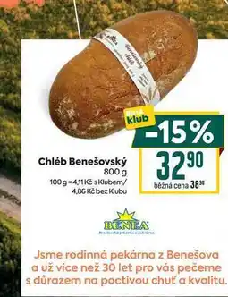 Billa Chléb Benešovský 800 g nabídka