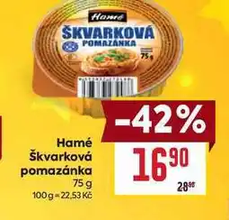 Billa Hamé Škvarková pomazánka 75 g nabídka