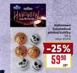 Billa Halloween čokoládové plněné kuličky 126 g nabídka