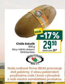 Billa Chléb Sokolík 500 g nabídka