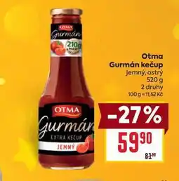 Billa Otma Kečup Gurmán 520g, vybrané druhy nabídka