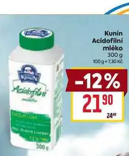 Billa Kunín Acidofilní mléko 300 g nabídka