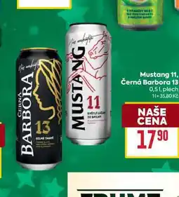 Billa Mustang 11, Černá Barbora 13 0,51, plech nabídka