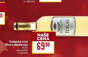 Billa Tokajská vína Vína z Maďarska 0,75l nabídka