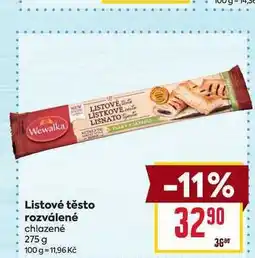 Billa Listové těsto rozválené chlazené 275 g nabídka
