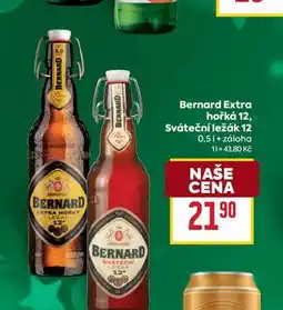 Billa Bernard Extra hořká 12, Sváteční ležák 12 0,5l nabídka