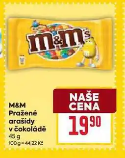 Billa M&M Pražené arašídy v čokoládě 45 g nabídka