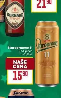 Billa Staropramen 11 0,51, plech nabídka