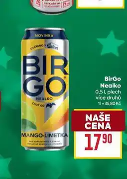 Billa BirGo Nealko 0,5 1, plech nabídka