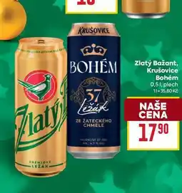 Billa Krušovice Bohém 0,51, plech nabídka