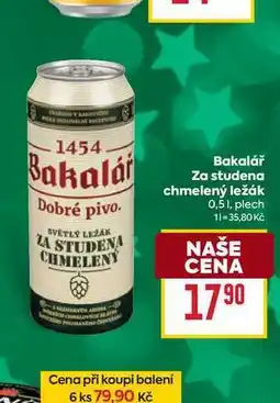 Billa Bakalář Za studena chmelený ležák 0,5 1, plech nabídka