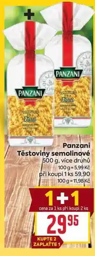 Billa Panzani Těstoviny semolinové 500 g nabídka