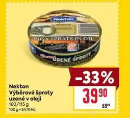 Billa Nekton Výběrové šproty uzené v oleji 160/115 g nabídka