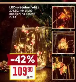 Billa LED světelný řetěz 20 LED, mix druhů napájení na baterie 2x AA nabídka