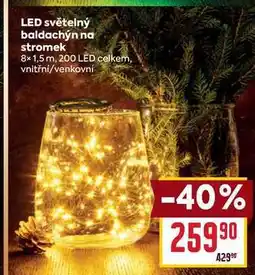 Billa LED světelný baldachýn na stromek 8x1,5 m, 200 LED celkem, vnitřní/venkovní nabídka