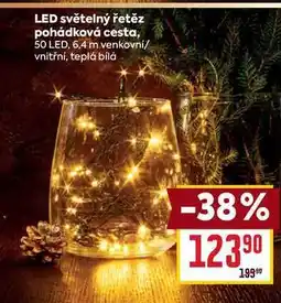 Billa LED světelný řetěz pohádková cesta, 50 LED, 6,4 m venkovní/ vnitřní, teplá bílá nabídka