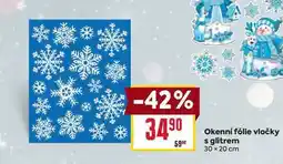 Billa Okenní fólie vločky s glitrem 30 x 20 cm nabídka