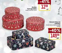 Billa Kovové dózy na sušenky různé vzory a barvy sada 3 kusů nabídka