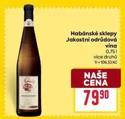 Billa Habánské sklepy Jakostní odrůdová vína 0,75l nabídka