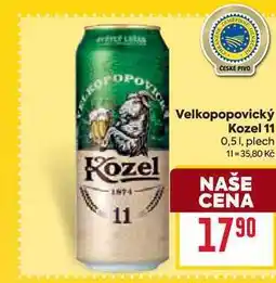 Billa Velkopopovický Kozel 11 0,51, plech nabídka