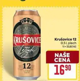 Billa Krušovice 12 0,51, plech nabídka
