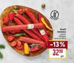 Billa Dračí klobása z pultu lahůdek cena za 100g nabídka