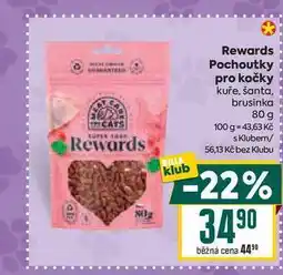 Billa Rewards Pochoutky pro kočky kuře, šanta, brusinka 80 g nabídka
