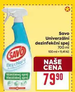 Billa Savo Univerzální dezinfekční sprej 700 ml nabídka