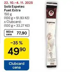 Tesco Solà Espetec Fuet Extra, 150 g nabídka