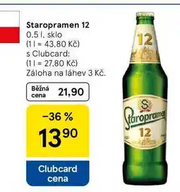 Tesco Staropramen 12, 0,5 l nabídka